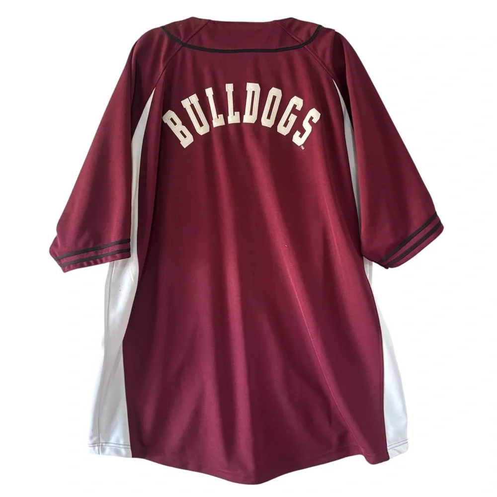 Colosseum Collegiate MSU Bulldogs Maroon Baseball Jersey 2XL Raglan Sleeves - Picture 2 of 12